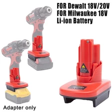 For Dewalt For Milwaukee 18V Li-ion Battery Adapter To For Milwaukee 12V Tools