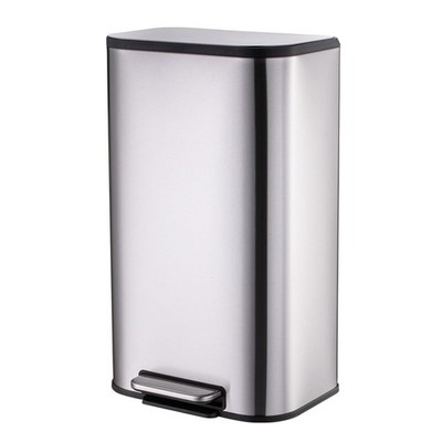 3.2/5.3/8/13.2 Gallon Touchless Foot-powered Stainless Trash Can