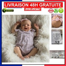 Poupée Reborn Fille 48CM en Silicone - Lavable avec Accessoires Inclus