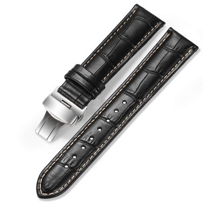 Leather Watch band -Alligator Grain Embossed Pattern Calfskin Replacement Str...