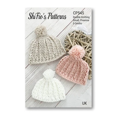 SHIFIO'S PATTERNS Crochet Pattern for Preemie Baby Hats , 3 sizes , small to newborn CP545
