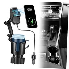 Cup Holder Phone Charger, 15W Fast Charging Auto Clamping, Phone Holder for