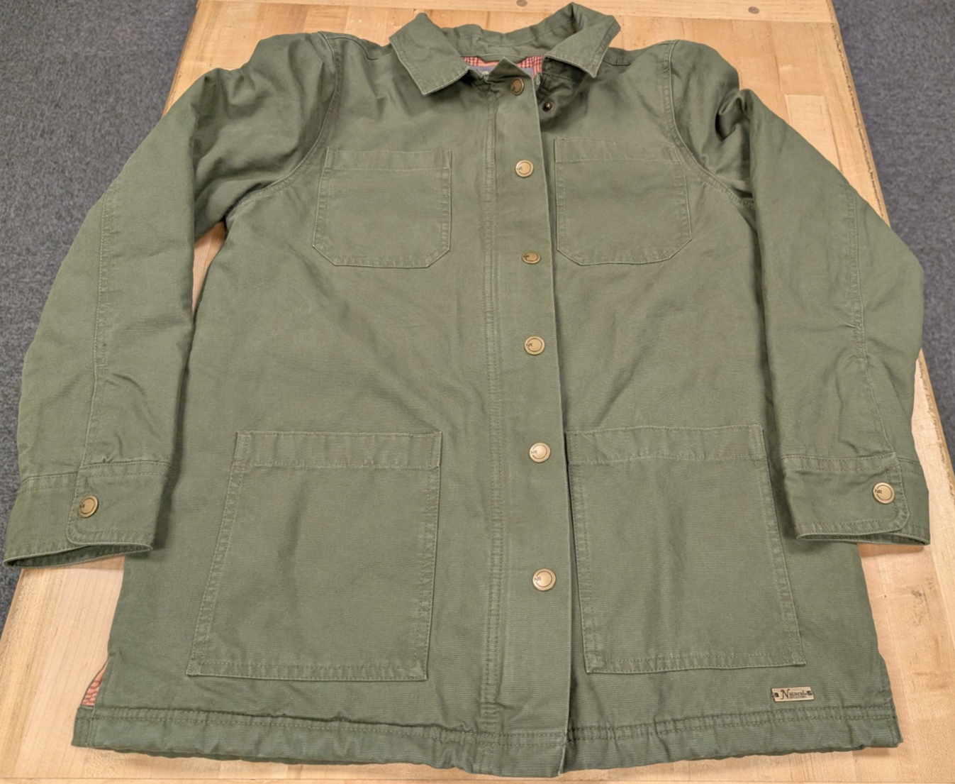 Natural Reflections Flannel Lined Canvas Jacket Women's Medium Olive Knights
