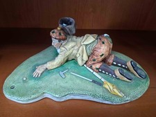 Golfer Figur - Stein u. Metall-lustig-Selten !!!