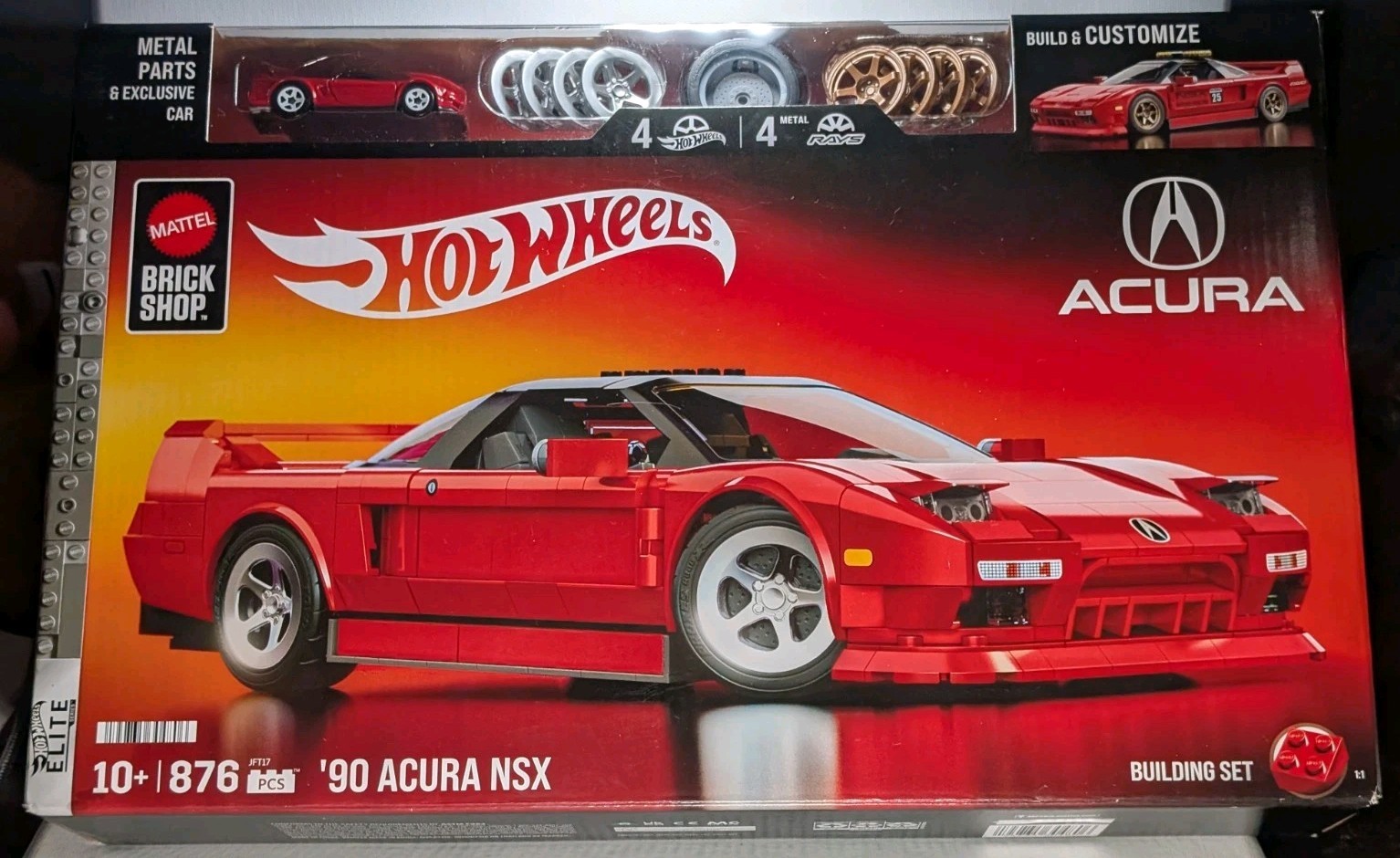 Mattel Brick Shop Hot Wheels '90 Acura NSX JFT17 876pc New Boxed