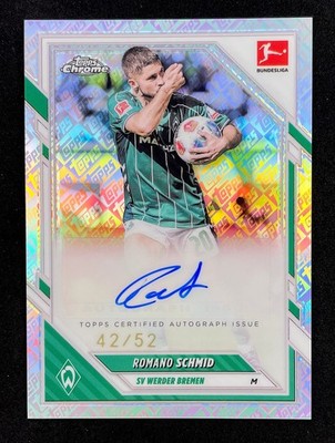 Topps 2025-26 Bundesliga Chrome Romano Schmid Auto /52 Werder Bremen