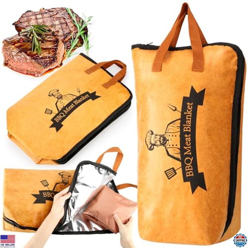 Insulated BBQ Meat Resting Blanket for Brisket, Pork, Turkey - 21in Wide Mouth