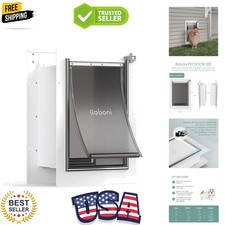 Pet Door for Wall, Steel Frame and Telescoping Tunnel, Aluminum Lock, Double ...