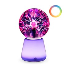 Plasma Ball Lamp 3-Inch, Touch Reactive Lightning 3 inches, 7-Color
