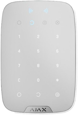 Ajax KeyPad Plus White Wireless RFID Touch Keypad Card Fob Support