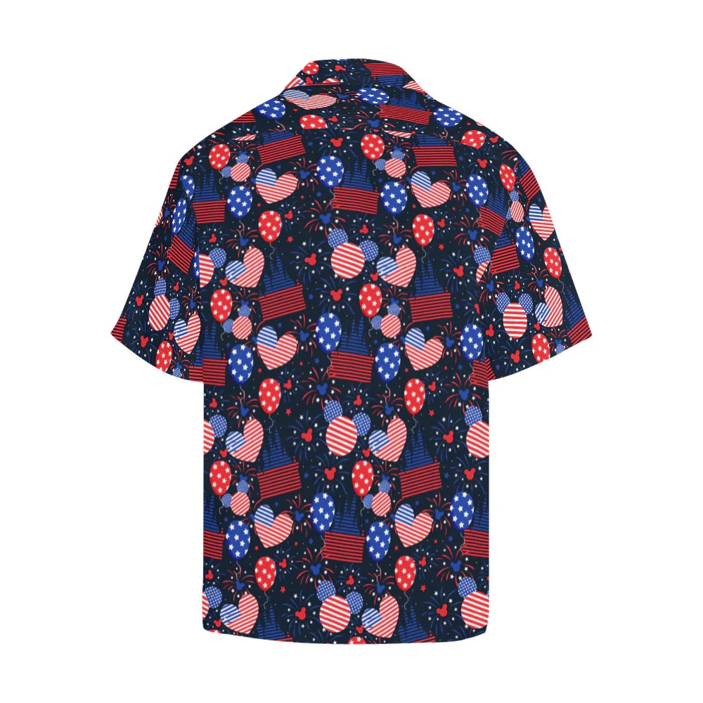 Disney Mickey Patriotic Castles Independence Day Hawaiian Shirt