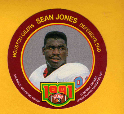 1991 King B SEAN JONES Houston Oilers Rare Disc Card Mint