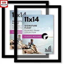 Floating Picture Frames Double-Sided Wall Mount Aesthetic Home Decor 2 Pack New