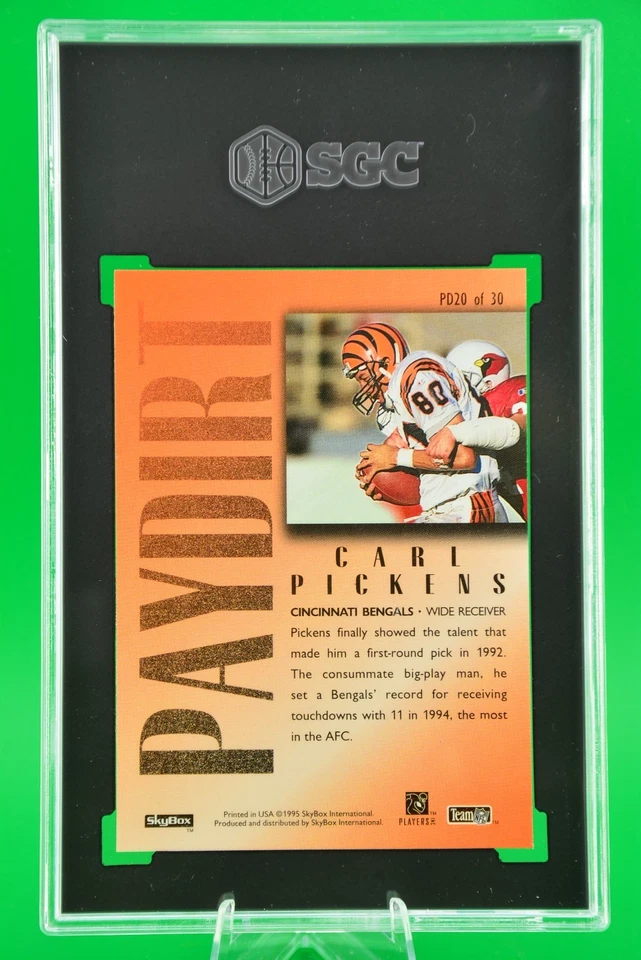 1995 Skybox Premium Paydirt GOLD Carl Pickens #PD20 - Cincinnati Bengals SGC 8.5 - Image 2 of 2