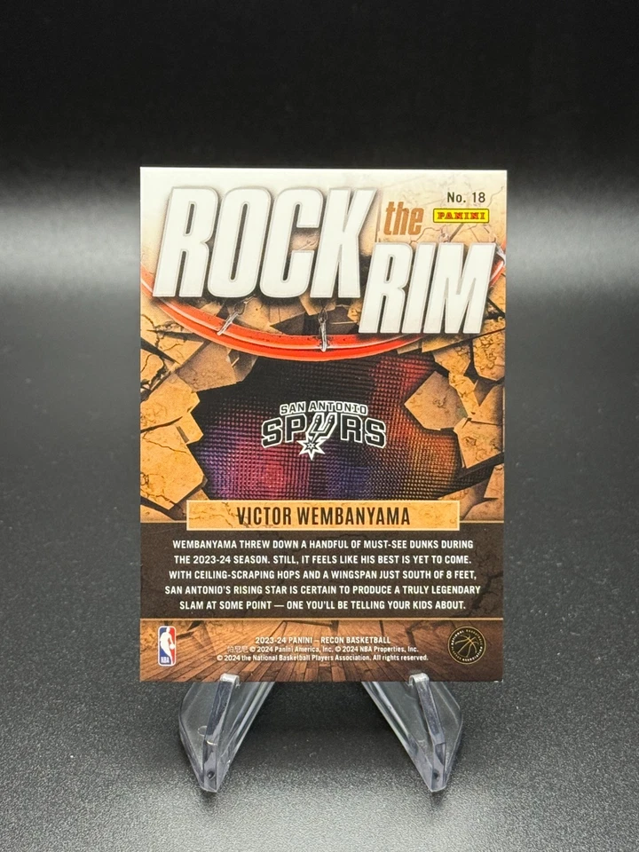 Victor Wembanyama 2023-24 Panini Recon Rock The Rim Refractor Rookie Card (RC) - Image 2 of 4