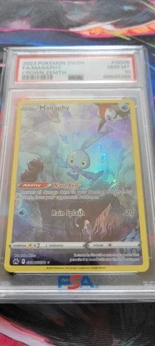 Manaphy GG06/GG70 SWSH: Crown Zenith: Galarian Gallery Holo PSA 10 ( Low pop)
