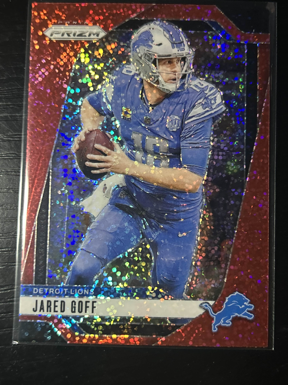 Jared Goff 2024 Prizm #92 Red Sparkle Prizm SP