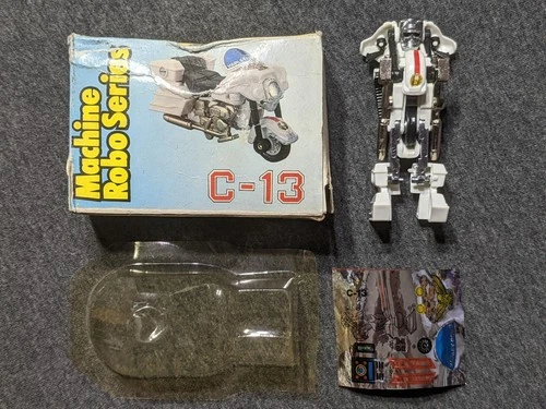 Vintage KO GOBOTS Night Ranger MACHINE ROBO SERIES C-13 White Harley Motorcycle
