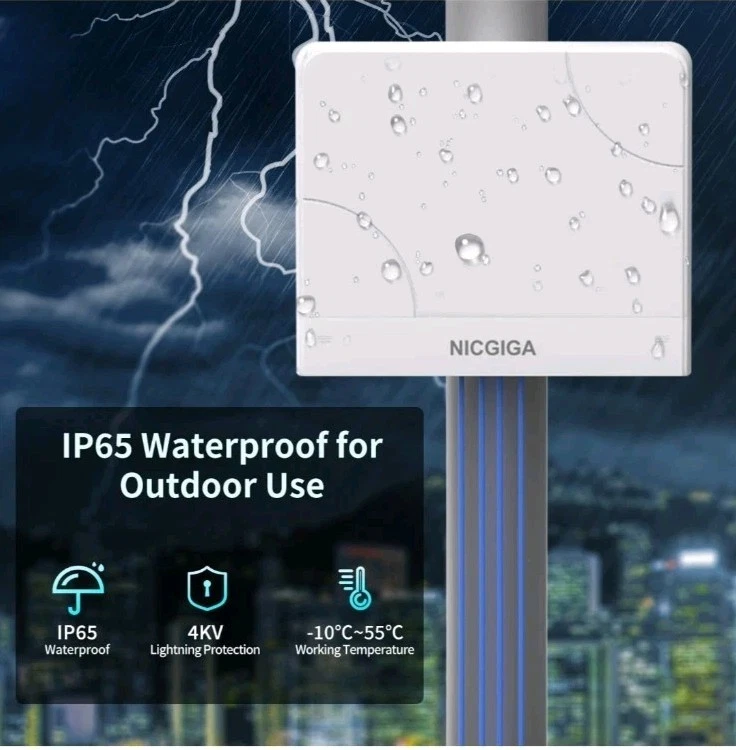 Outdoor Waterproof 4-Port Gigabit PoE Switch with 4 Port PoE+@78W + 1000Mbps Upl - Image 4 of 4
