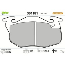 Valeo 301181 Bremsbelagsatz für PEUGEOT 106 106 I 1A 1C Bremse Bremsbeläge