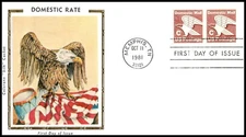 1981 Domestic C Rate 1947 FDC Colorano Patriotic coil American bald eagle bird