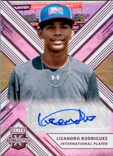 2018 Panini Elite Extra Edition #173 Lizandro Rodriguez Pink Autograph