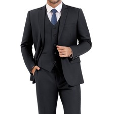 LUPURTY 3 Piece Suits for Men Slim Fit Men's Suit for Business Wedding Party 2
