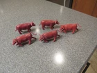 5 VINTAGE AUBURN PLAYSET PLASTIC COWS