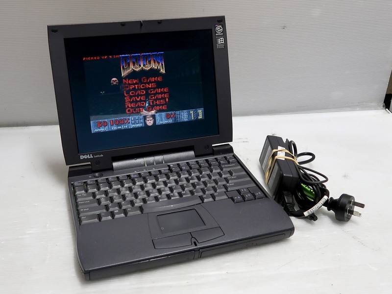 Dell Latitude CP Pentium MMX 233MHz Retro Laptop with Windows 98 and Retro Games