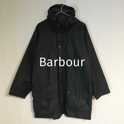 Barbour Bedale Oversize Kapuzenjacke M Schwarz Wachstuch Herren Vintage