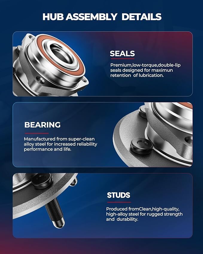 2pcs Rear Wheel Bearing Hub For 2015-2023 Ford Mustang 2017-2018 Ford GT