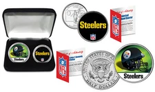 PITTSBURGH STEELERS Officially Licensed NFL 2-COIN SET w/ Deluxe Display Box