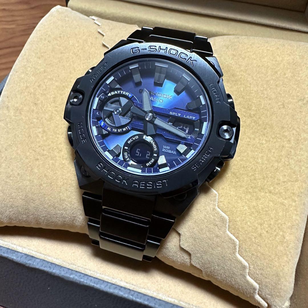 美品　G-SHOCK  GST-B400BD-1A2JF ブルー ブラック