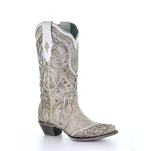 Studs \u0026 Crystals Leather Boots A3837 