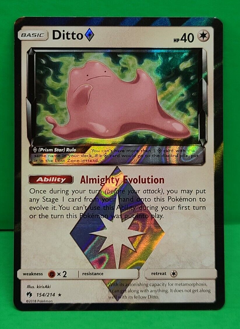 Pokémon TCG Ditto Sun & Moon - Lost Thunder 154/214 Holo Holo Rare