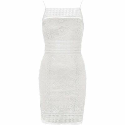 Topshop Petite Floral Lace Bodycon Dress Ivory UK 8 RRP 39 LN011 QQ 06 |  eBay