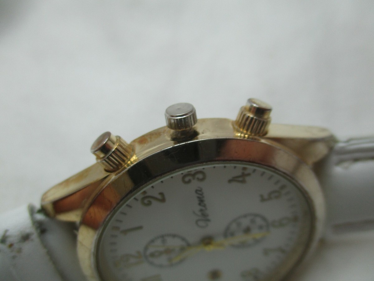 Verona Quartz With White Band Gold Tone White Dial Ladies Watch GV2 by Gevril Verona Diamond Mother of Pearl Dial Ladies  main image 3