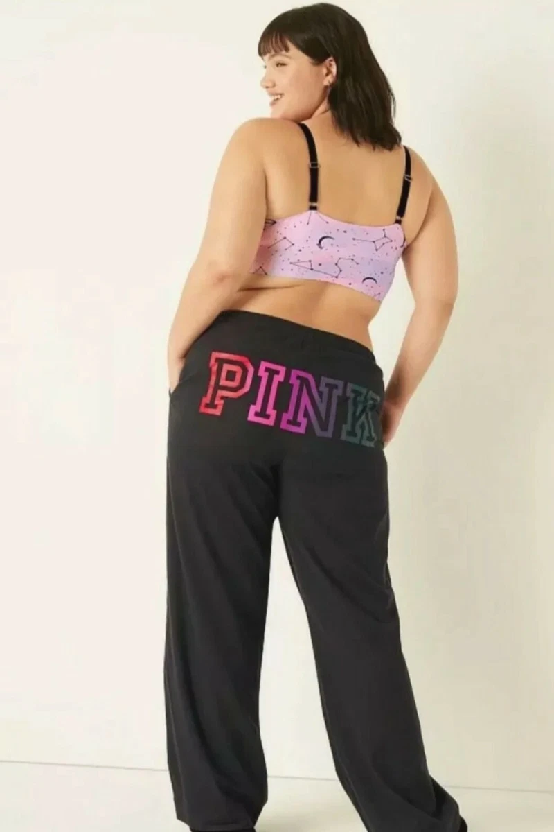 NEW VS VICTORIA SECRET PINK BOOTY LOGO POCKETS LOUNGE PANTS PJS M MEDIUM  SWEATS