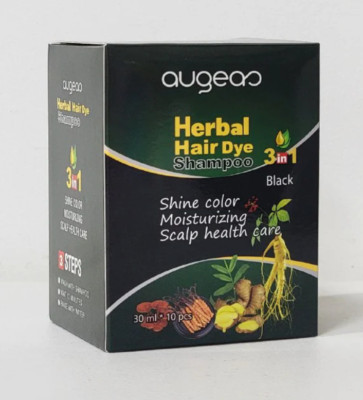 AUGEAS Herbal 3in1 (BLACK) Hair Dye Color Shampoo 10 pcs