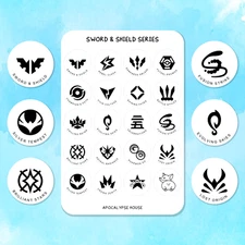 Pokemon TCG Set Sticker Labels | Full Set Logo Sticker Sheets