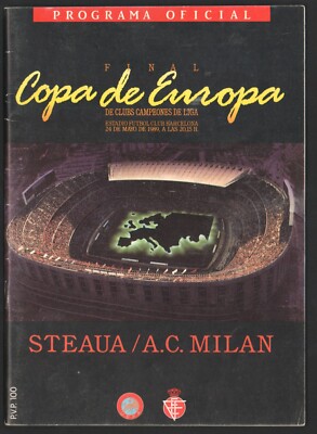 AC Milan vs Steaua 1989 記念ペナント 1989 European Cup final PROGRAM A.C MILAN Vs STEAUA București