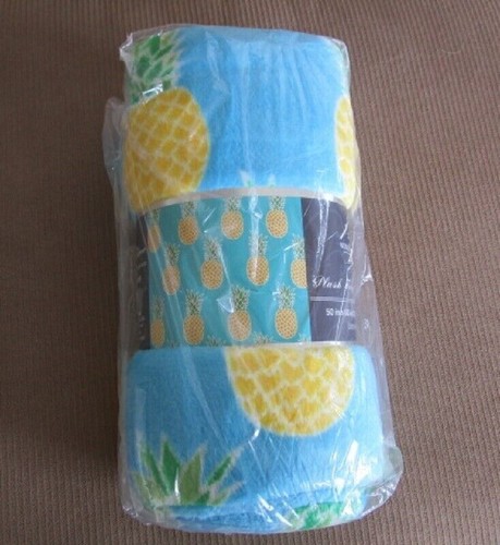Nuevo Azul Reversible Piñas Felpa Vellón Tiro REGALO Manta Fruta Piña - Imagen 4 de 8