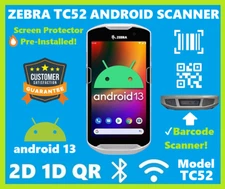 ✅Zebra TC52 Wireless Android 2D/1D/QR Barcode Scanner Handheld📱 w/ Battery🔋!