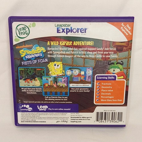 Leapster Explorer SpongeBob SquarePants Fists Of Foam Leap Frog Complete Game - Picture 2 of 4