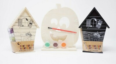 HALLOWEEN Kids Party Favor Craft Activity Paint Color Wood
