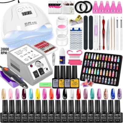 Manicure Set Nail Kit with LED Nail Lamp Varnish Acrylic Extension Gel Electric