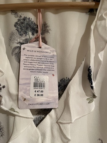 Oasis Floral Frill Neck Blouse 14 NWT RRP£36 - Picture 5 of 9