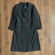 Vintage Burberry  s Burberry Wool Coat Grey Women  s 12 Long 90s 80s