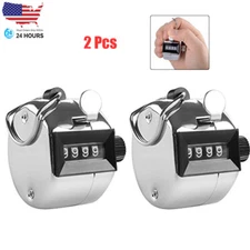 2PC Hand Tally Counter, Handheld 4 Digit Lap Counter, Manual Mechanical Clicker 