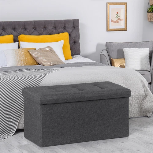 Folding Storage Ottoman Bench Foot Rest Foot Stool for Bedroom Entryway Indoor - Imagen 89 de 93